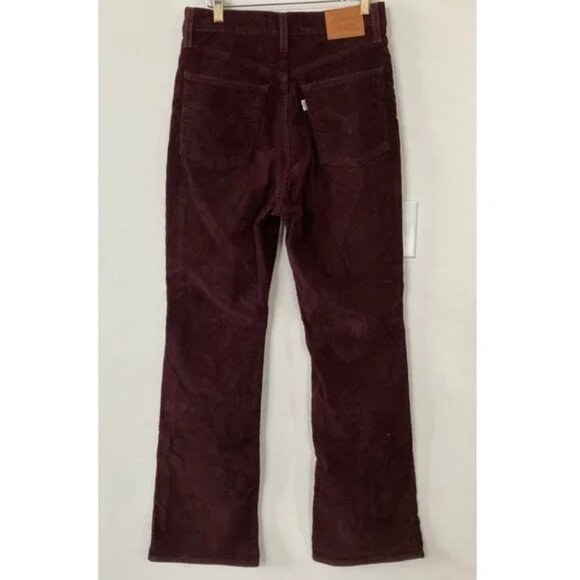 Levi's Ribcage Boot High Waist Corduroy Pants In Malbec 29 x 32 - Picture 8 of 13
